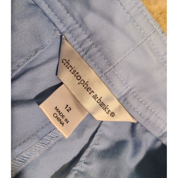 Lot of 3 Christopher Banks Size 12 Pants & Capri Blue Green White Stretch - Picture 16 of 16